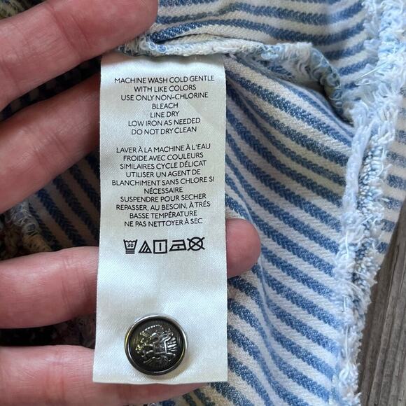 Anthropologie Pilcro Women's Blue Striped Denim Sleeveless Crop Top Size XL - Picture 10 of 10